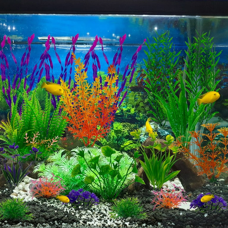 Kabuer Aquarium Plants 18Pcs Artificial Seaweed Water Plants Fish Tank Accessories for Fish Tank Decorations