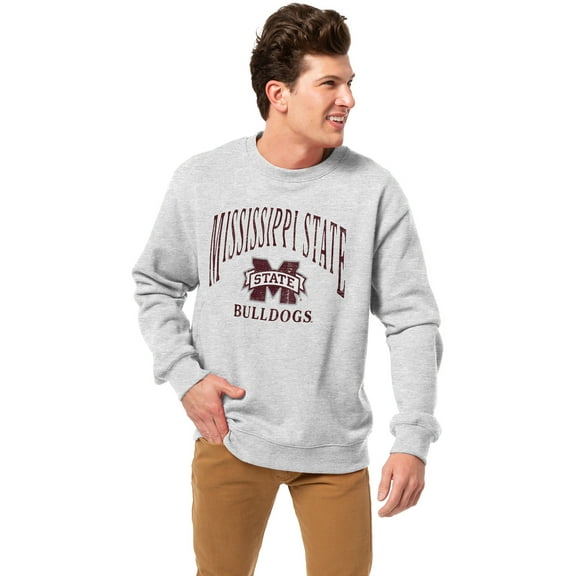 Men's-League Collegiate Wear Heather Gray Mississippi State Bulldogs Essentials 2.0 Pullover Sweatshirt