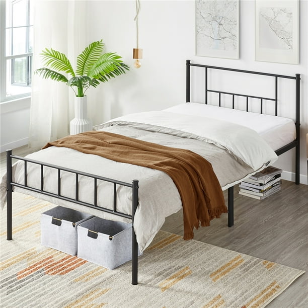 Yaheetech Twin XL Size Platform Metal Bed Frame with Headboard and