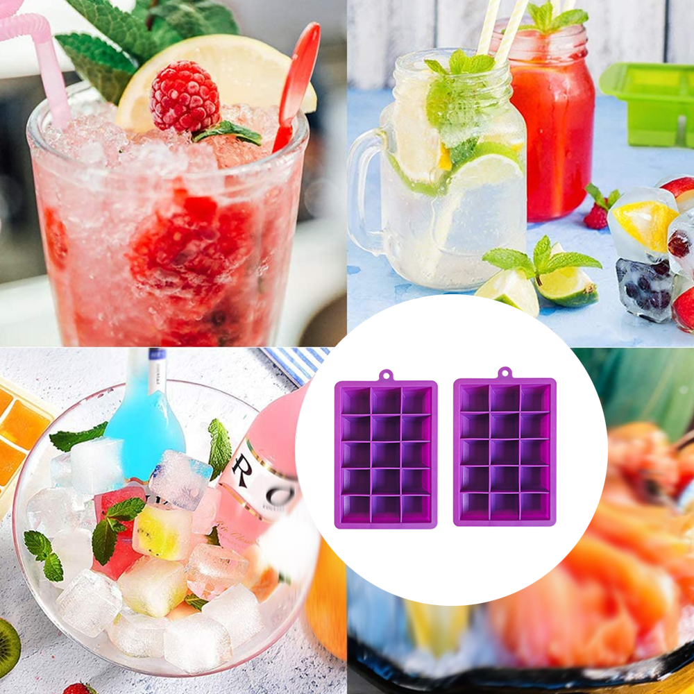 Silicone Square Flexible Ice Cube Molds for Cocktails Large Ice Cube Trays  - China Ice Cube Tray Mold and Silicone Ice Mold price