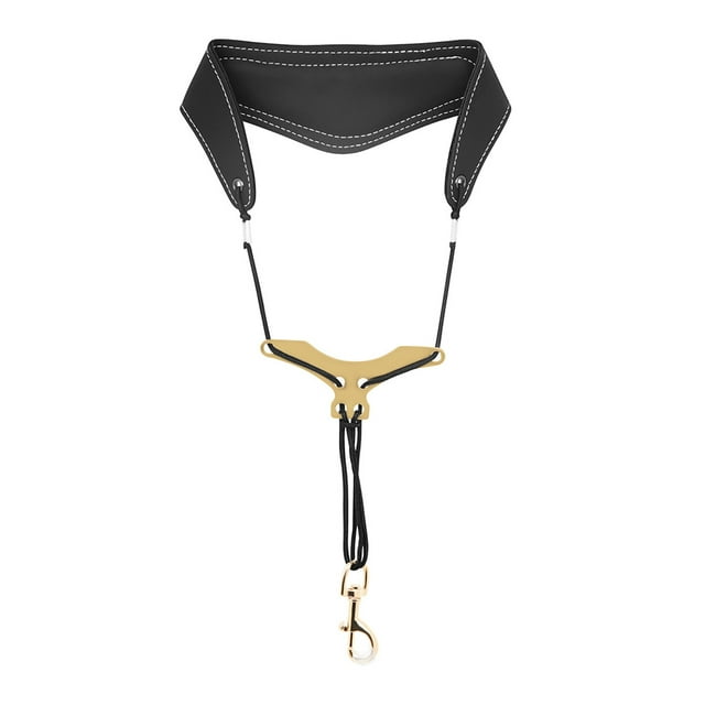 Sangle de Cou pour Saxophone Instrument de Musique Sangle de Cou en Cuir avec Crochet en Métal Réglable en Forme de Y Sangle de Transport pour Saxophone Ténor Alto
