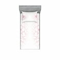 thumbnail image 2 of Dahlia Flower Bedding Set with Sheet & Covers, Simplistic Drawing of Bushy Sunflower Daisy Like Large Petals Image Print, Printed Bedroom Decor 2 Shams, 4 Sizes, White Pink, by Ambesonne, 2 of 3
