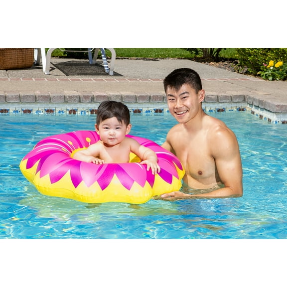 Poolmaster Flower Baby Rider - Inflatable Swimming Pool Float - Yellow