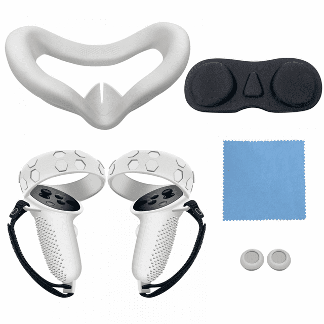 YSTINNG Accessory Set for Oculus Quest 2, Oculus/meta Quest 2 Vr Earphone Silicone Mask, with Protective Handle Cover And Protective Lens Cover A311-001