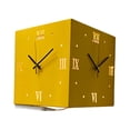 thumbnail image 3 of Reloj de pared Corne de doble cara Reloj de pared de 10,2 pulgadas Reloj creativo para interiores y exteriores Reloj de pared silencioso para oficina, amarillo, 3 of 8