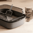 thumbnail image 5 of Kitty Sandbox Cat Litter Box Semi-enclosed Splashproof Cat Tray Cat Toilet Cleaning Basin Supplies Pet Toilet Kitten Tray Bedpan, 5 of 5