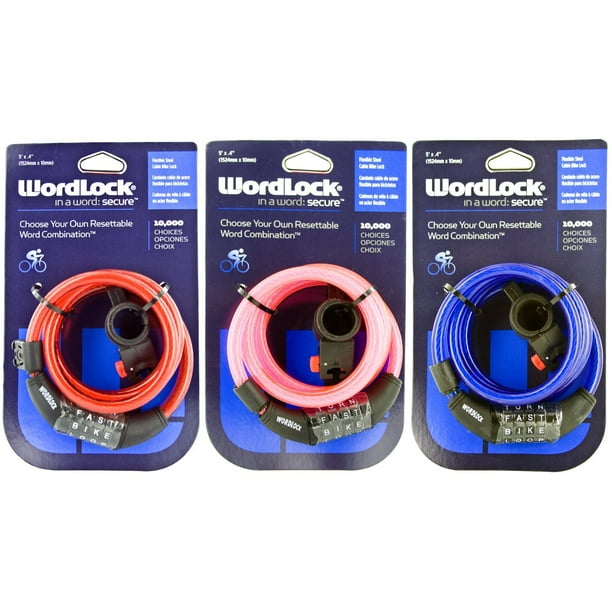 Bike Lock Asst 5', lock Resettable 4 code setting code