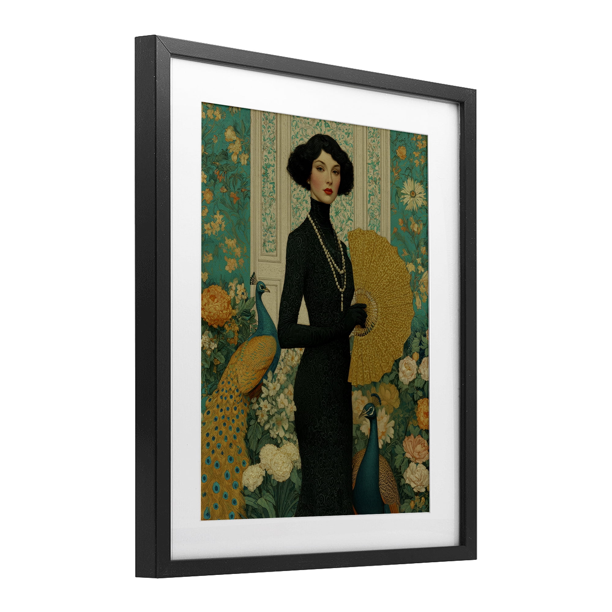 Stupell Industries Floral Velvet Reign Black Framed Print Under Glass, design by A Barefoot Stylist