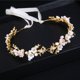 thumbnail image 4 of Nvzi Horquillas para el pelo de boda con flores para novias, peinetas con perlas de cristal, pinzas para el pelo, tocado, accesorios para el pelo de boda dorados, joyas - doradas, 4 of 5
