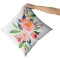 thumbnail image 3 of Set of 2 Throw Pillow Covers Watercolor Floral Pink Flower Decorative Pillow Cases Home Decor Square 18x18Inches Pillowcases, 3 of 6
