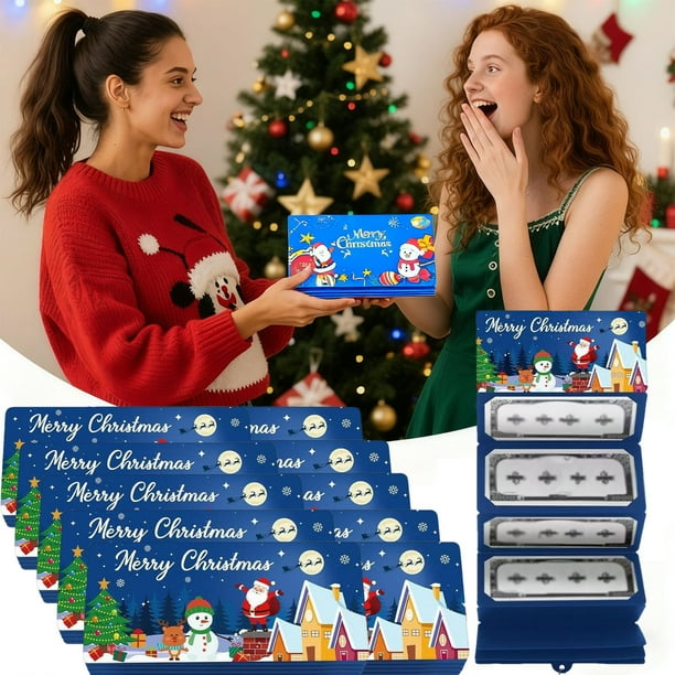 Sobre Rojo Sobres navideños para guardar dinero con 10 ranuras para tarjetas, ideales para guardar regalos navideños y sorpresas en fiestas (10 unidades) Rkxzt