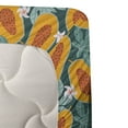 thumbnail image 3 of Ambesonne Tropical Fitted & Flat Sheet with Sham 3 Pcs Set, Papaya Fruits and Flowers, Twin, Teal and Burnt Orange, 3 of 4