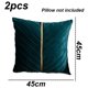 thumbnail image 2 of Paquete de 2 cojines de terciopelo holandés para sala de estar, sofá, oficina, reposacabezas, funda de almohada, 2 of 6