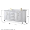 thumbnail image 5 of Wyndham Collection Daria 72" Mirrors Wood Double Bathroom Vanity in White/Gold, 5 of 5