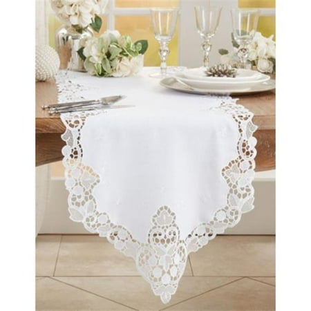 

Saro Lifestyle 2051.W1566B 15 x 66 in. Lace Design Table Runner White