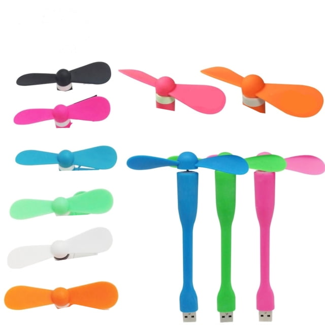 Mini ventilador portátil BuyWeek para teléfono móvil Azul cielo Rosa Naranja Blanco Negro Verde hierba