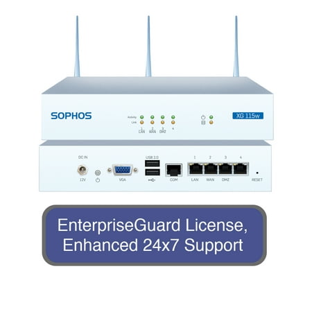 Sophos XG 115W Wireless Next-Gen Firewall EnterpriseProtect Bundle w/ 4 GE ports, EnterpriseGuard License, 24x7 Support - 2 (Best Next Gen Firewall)