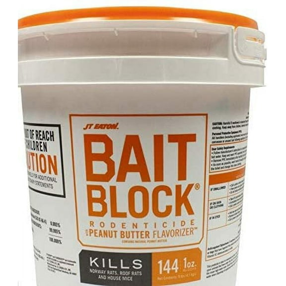JT Eaton Peanut Butter-Flavored Bait Blocks, Mice & Rats, 144 Count