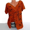 thumbnail image 2 of Blusas de Manga Corta para las Mujeres con Cuello en V Impreso Suéter Casual Top, Blusas para las Mujeres Casual, 2 of 4