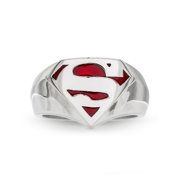 DC Comics Superman Men's Stainless Steel Logo Ring, Size 10