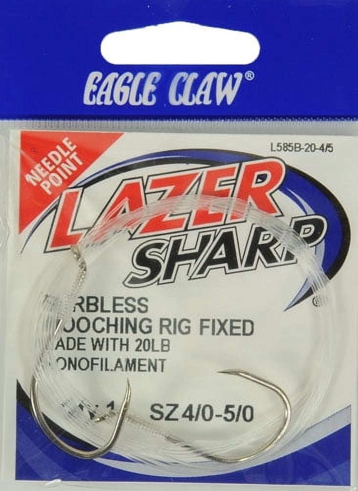 (5 pack) Lazer Sharp L585B-20-4/5 Barbless Mooching Rig, Multiple Sizes