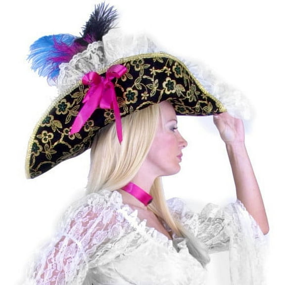 Women's Black Lacey Pirate Hat