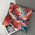 thumbnail image 7 of Creowell Chinoiserie Red Peony Floral Pillow Cover Peony Flower Teal Green and Red Decorative Throw Pillow Cushion Oriental Toile Chinoiserie Farmhouse Lumbar Accent Pillow 2pcs White, 7 of 7