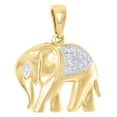 thumbnail image 2 of 10K Yellow Gold Real Diamond Elephant Pendant 0.85" Pave Statement Charm 1/10 CT, 2 of 5
