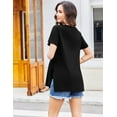 thumbnail image 5 of Ekouaer Maternity Shirts Short Sleeve Pregnancy Tops T Shirt Split Side Casual Crewneck Pregnant Tunic Tee Blouses Clothes White Medium Black XL, 5 of 7