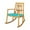 Turquoise, variant on Costway Patio Rocking Chair Acacia Wood Armrest Cushioned Sofa Garden Deck Red