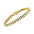 thumbnail image 3 of 10K Yellow Gold Plated Sterling Silver 3ct TDW Diamond Tennis Bracelet (K-L, I1-I2), 3 of 8