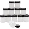Cornucopia Mini Plastic Spice Jars w/Sifters (12-Pack, Black); 2 Tablespoon Capacity (1 Fluid Ounce) Spice Bottles for Travel, Glitter, Gifts, Favors