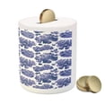 thumbnail image 3 of Floral Piggy Bank, Watercolor Painting Style Chinese Flower Ornaments on White Backdrop, Ceramic Coin Bank Money Box for Cash Saving, 3.6" X 3.2", Violet Blue Lavender, by Ambesonne, 3 of 4
