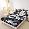 thumbnail image 4 of jejeloiu Western Farmhouse Camo Queen Sheet Sets,Black Gray White Bed Set For Teens 4 Pieces, 4 of 7