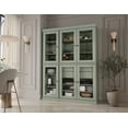 thumbnail image 3 of 100% Solid Wood 48.5" Pantry China Cabinet with Clear Glass Doors, 2-Drawers and Adjustable Shelves, 3 of 6