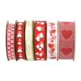 thumbnail image 2 of Abbraccia 6Pcs Valentines Day Ribbons Heart Ribbon DIY Crafts Wrapping Ribbons Sewing Ribbon for Party Supplies Gift Packaging Birthday, 2 of 10
