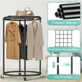 Nefoso Clothing Garment Rack,Round Clothes Rack with 4 Universal Wheels