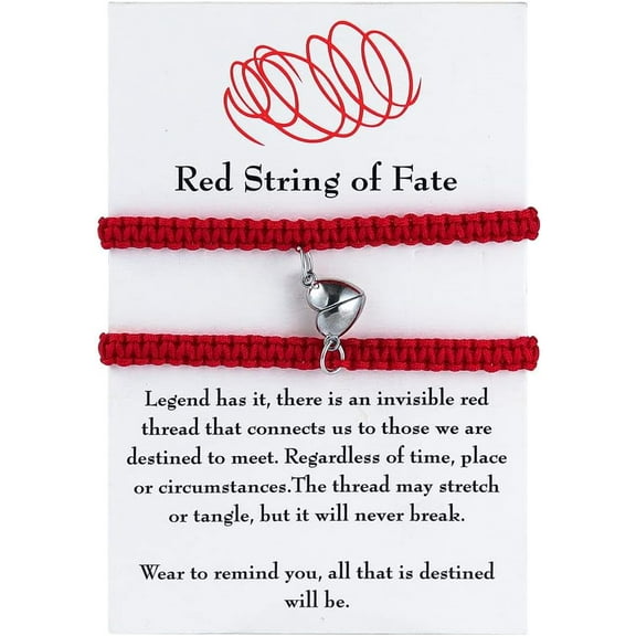 2Pcs Braide Red String of Fate Bracelet Set for Lover Women Men Couple Matching Bracelet Relationship Good Luck Protection Jewelry Gift
