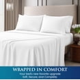 thumbnail image 4 of King Size 4 Piece Sheet Set - Brushed Microfiber - Soft Bed Sheets for King Size Bed - Includes 1 Fitted, 1 Flat, & 2 Pillow Cases - Deep Pocket White, 4 of 5