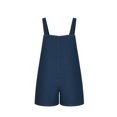 thumbnail image 3 of Summer Denim Jumpsuit Shorts for Women Loose Fits Sleeveless Casual Overall Shorts Comfy Daily Wear,Dark Blue,M, 3 of 6