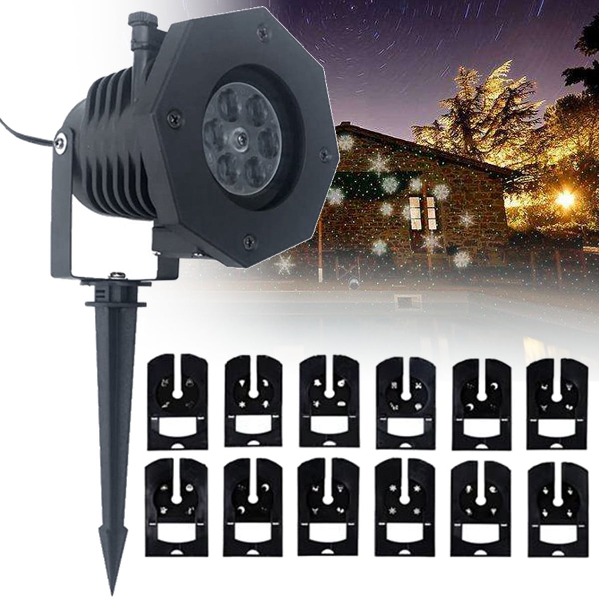 LED 48Pattern Laser Projector Light Landscape Outdoor Christmas