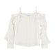 thumbnail image 1 of bar III Blusa sólida con botones para mujer, color blanco hueso, pequeña, 1 of 2