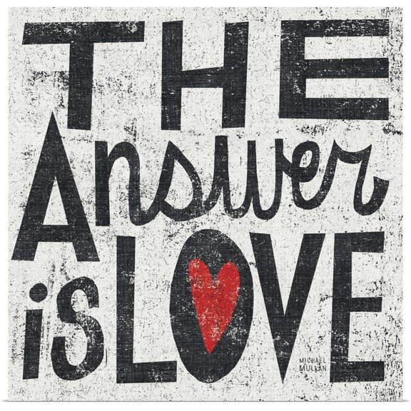 Great BIG Canvas | "The Answer is Love Square" Art Print - 30x30