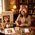 thumbnail image 3 of Luckky Fantasy Animal Earflap Hood Hat DIY Crochet Kit Complete Knitting Set for Beginner with Yarn Hooks Needles Patterns, 3 of 7