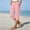 Pink, variant on LJEFF Womens Elastic Waist Capri Pants, Buttons Summer Side slit Pockets Casual Cropped Trousers Black