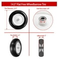 thumbnail image 2 of 4.80/4.00-8" Flat- Solid Tire and Wheel, 14.5" Wheelbarrow Tire-3" Centered Hub, 5/8" Axle Bore Hole,for Wheelbarrow Garden Cart Trolley Wagon Lawn Mover Replacement(1 Pack), 2 of 7