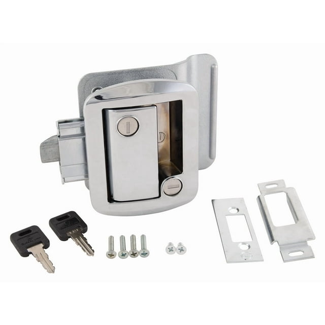 AP Entry Door Latch 013-572 Travel Trailer Lock; Chrome; With Keys