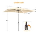 thumbnail image 7 of ACEGOSES LED Outdoor Patio 6x9ft Deck Solar Light Market Umbrella, Outside Table Umbrellas With Polyester canopy,Sand, 7 of 7