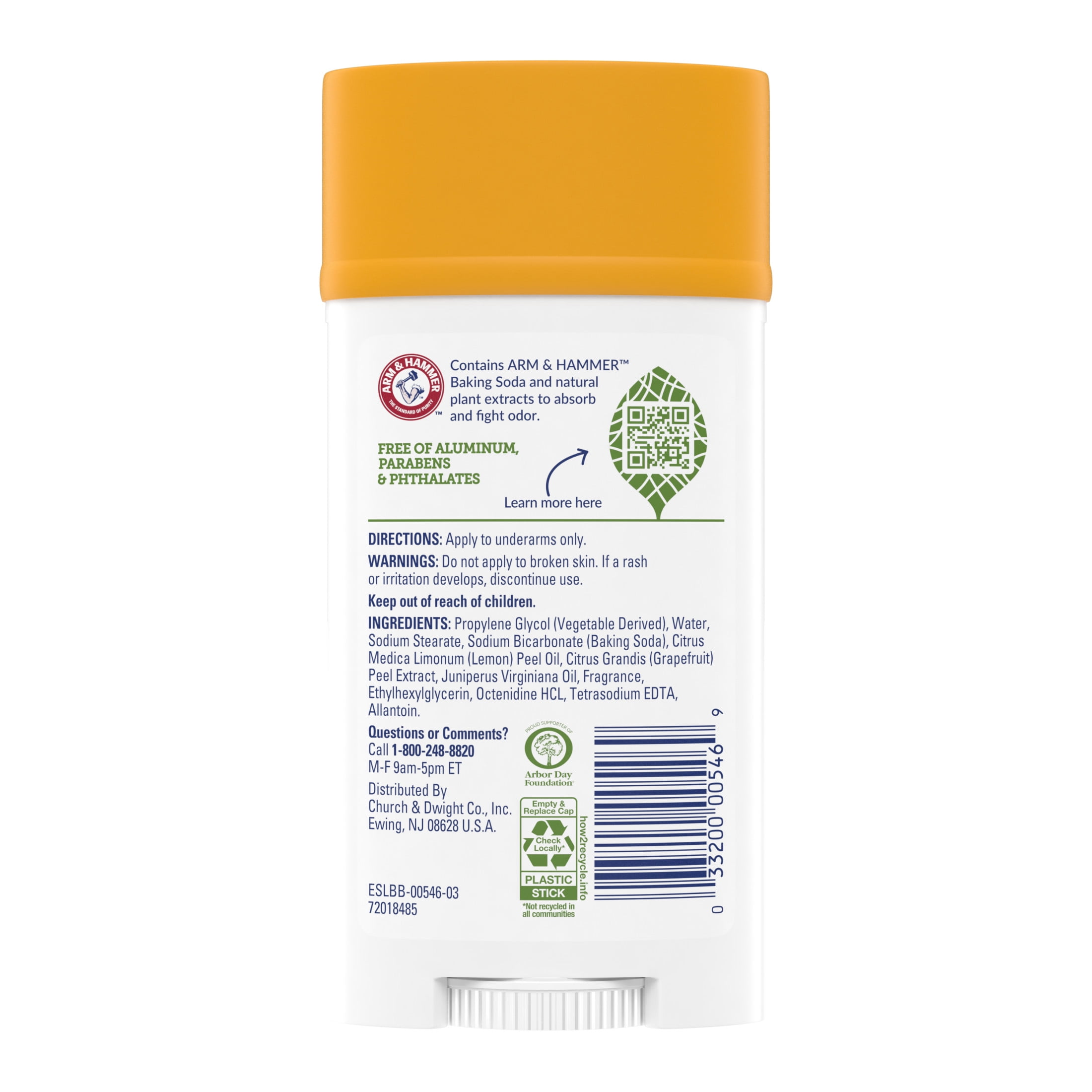ARM & HAMMER Essentials Deodorant, Aluminum Free Solid, Juniper Berry, 2.5 
oz