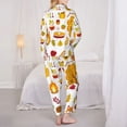 thumbnail image 5 of Kll Happy Fall Y'All Print Women'S Long Sleeve Pajamas With Pants Sleepwear Loungewear 2 Set-Large, 5 of 9